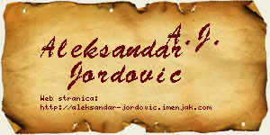 Aleksandar Jordović vizit kartica